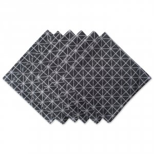 Dii CAMZ38705S Black And White Geometric Cloth Napkins - Set Of 6