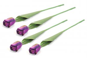 Dii CAMZ33630S Artificial Flowers - Set Of 4 Purple Tulips