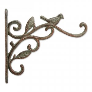 Accent 4506257 Cast Iron Plant Hanging Bracket Hook - Bird And Leaves