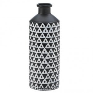 Nikki 5001057 Black And White Geometric Porcelain Vase