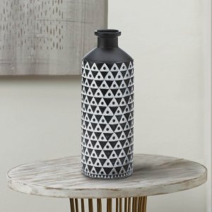 Nikki 5001057 Black And White Geometric Porcelain Vase