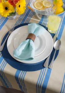 Dii CAMZ35900S Sailor Striped Tablecloth - 52 Inches Square