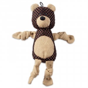 Bone CAMZ38193S Squeaky Burlap Bear Pet Toy