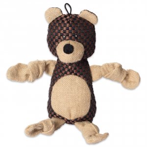 Bone CAMZ38193S Squeaky Burlap Bear Pet Toy