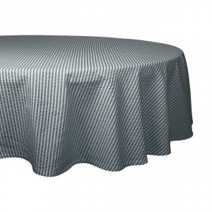 Dii CAMZ38960S Stone Gray Striped Seersucker Round Tablecloth - 70 Inc