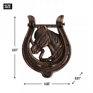 Accent 4506229 Cast Iron Door Knocker - Horse And Horseshoe