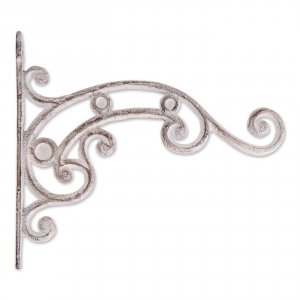 Accent 4506253 Cast Iron Plant Hanging Bracket Hook - Whitewashed