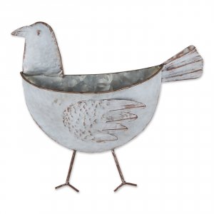 Accent 4506375 Galvanized Metal Wall Planter - Bird