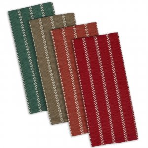 Dii CAMZ10187S 4-piece Set Of Heavyweight Dish Towels In Fall Colors