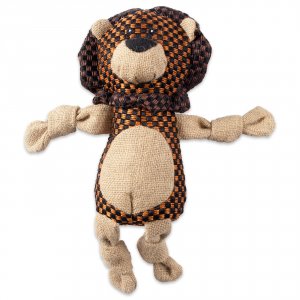 Bone CAMZ38195S Squeaky Burlap Lion Pet Toy