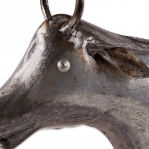 Accent 4506393 Galvanized Metal Cow Garden Figurine