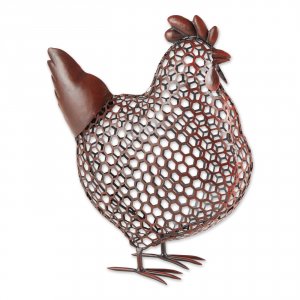 Accent 4506337 Open Geometric Frame Metal Chicken Sculpture