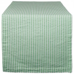 Dii CAMZ38950S Bright Green Striped Seersucker Table Runner - 72 Inche