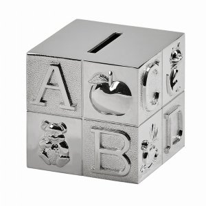 Creative 23076 Block Bank, Large, Nickel Plated 3 Square