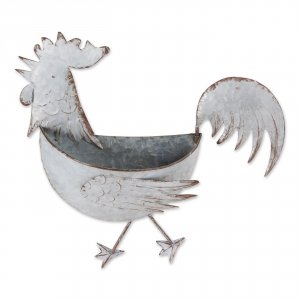 Accent 4506376 Galvanized Metal Wall Planter - Rooster