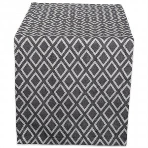 Dii CAMZ38706S Black And White Diamond Pattern Table Runner - 72 Inche