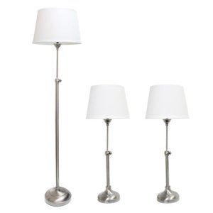 All LC1017-BSN Elegant Designs Brushed Nickel Adjustable 3 Pack Lamp S