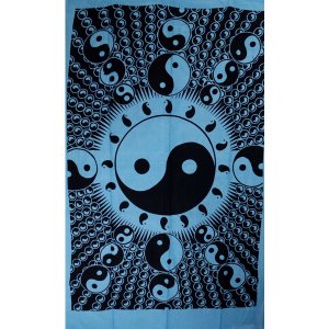 Wild TAPS1061 Turquoise Floating Yin Yang Tapestry