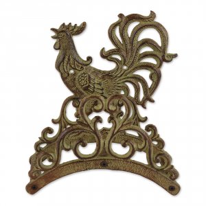 Accent 4506273 Cast Iron Rooster Design Hose Caddy