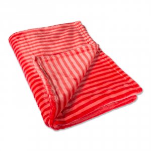 Dii CAMZ36115S Red Striped Fleece Throw Blanket - 50 X 60