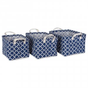 Dii CAMZ38330S Pe-coated Nesting Fabric Bin Set - Nautical Blue