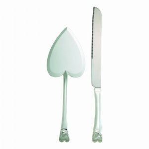 Creative 25593 Cake Knifeserver Set, Heart Handle, Nickel Plated