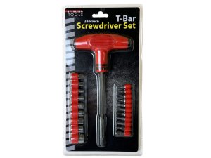 Bulk KL898 24 Piece T-bar Screwdriver Set