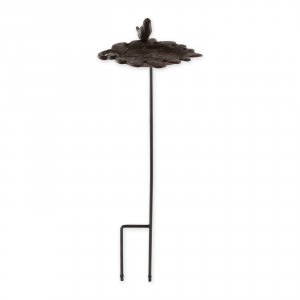 Songbird 10018514 Cast Iron Leaf Bird Bath On Stake