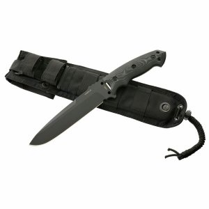 Hogue 35159 Ex F01 7in Fixed Droppt A2 Black G10 Mascus Blk Sheath