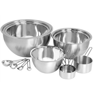 Megachef MC-14L 14 Piece Stainless Steel Measuring Cup And Spoon Set W