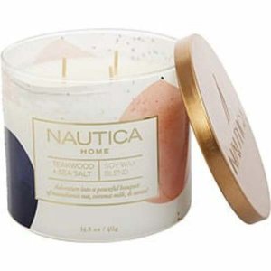 Nautica 431799 Teakwood  Sea Salt By  Candle 14.5 Oz For Anyone