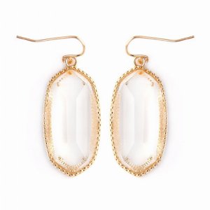 Dobbi VE-1117GDCL Gem Cut Small Drop Earrings ( Variety Of Colors Avai