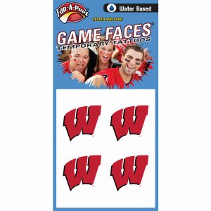 Innovative CC17R WISCONSIN Fan-a-peel  Gamesfaces Water Tattoos (pack 