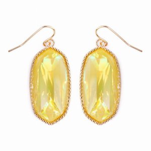 Dobbi VE-1117GDYLOP Gem Cut Small Drop Earrings ( Variety Of Colors Av