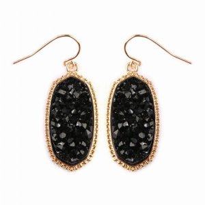 Dobbi VE-1549GDBK Druzy Small Drop Dangling Earrings ( Variety Of Colo