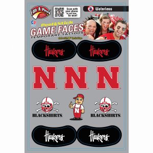 Innovative CPS57R NEBRASKA Waterless Peel  Stick Temporary Tattoos Fan