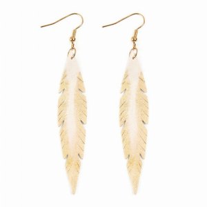 Dobbi HDE2501WT Grunge Feather Leather Drop Dangle Earrings ( Variety 