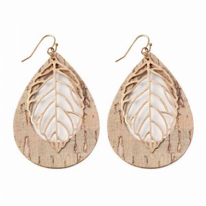 Dobbi TE7110IV Vintage Teardrop With Cast Meal Leaf Earrings ( Variety