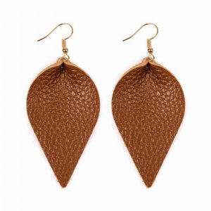 Dobbi HDE2205BR Teardrop Shape Pinched Leather Earrings ( Variety Of C