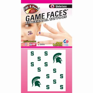 Innovative FN80R MICHIGAN STATE Waterless Peel  Stick Fingernail Fan-a