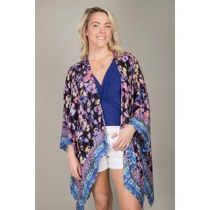 Saachiwholesale 806563 Monarch Tie Dye Kimono (pack Of 1)