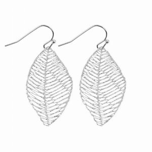 Dobbi E7977RD Textured Filigree Leaf Drop Earrings ( Variety Colors Av