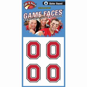 Innovative CH19R OHIO STATE Fan-a-peel  Gamesfaces Water Tattoos (pack