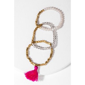 Saachiwholesale 607889 Nisha Beaded Stretch Bracelet (pack Of 1)