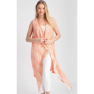 Saachiwholesale 805712 Ochre Kimono Vest (pack Of 1)