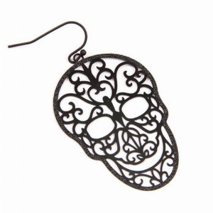 Dobbi E7967BK Filigree Skull Drop Dangling Earrings ( Variety Colors A