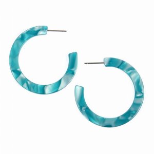 Dobbi VE2292TL Colorful Post Hoop Resin Earrings ( Variety Colors Avai