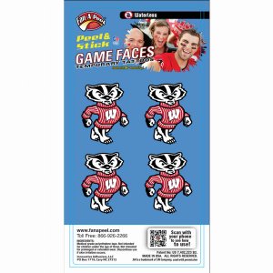 Innovative WCF17R WISCONSIN Waterless Peel  Stick Temporary Tattoos Fa