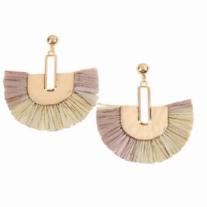 Dobbi SE6381GY Multi Tone Dangling Fan Shape Drop Dangle Earrings ( Va