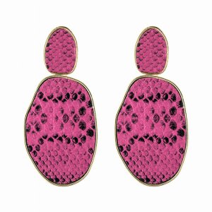 Dobbi HDE2589FU Snake Skin Printed Faceted Post Earrings ( Variety Of 